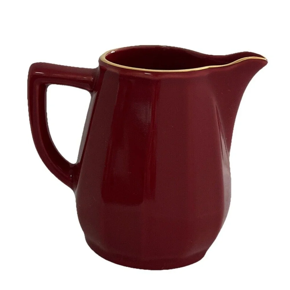 Apilco Flora, Red with Goldrim‎ Creamer - Made in France